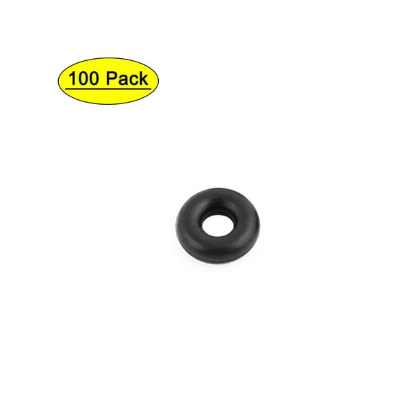 100 Pcs 6 x 2 x 2mm OD*ID*Height O Type Sealing Ring Black Rubber 602451897194